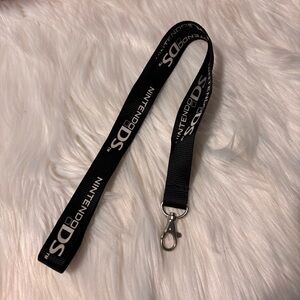 Nintendo Black DS Lanyard with Clip GUC